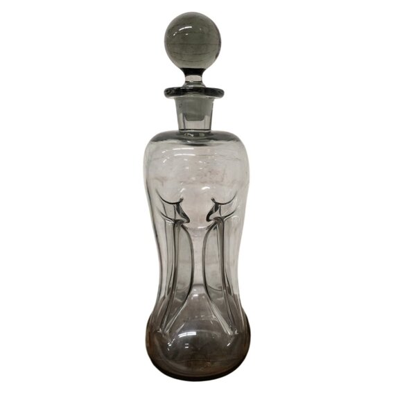 Antique Smokey Glass 12.5" Decanter & Stopper Holmegaard Danish Kluk Glug - Picture 1 of 6